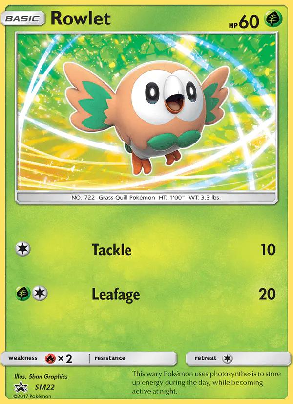 Carta Rowlet SM22 de SM Black Star Promos
