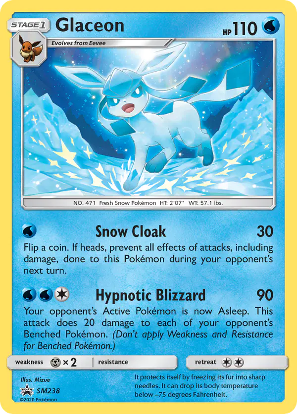 Carta Glaceon SM238 de SM Black Star Promos