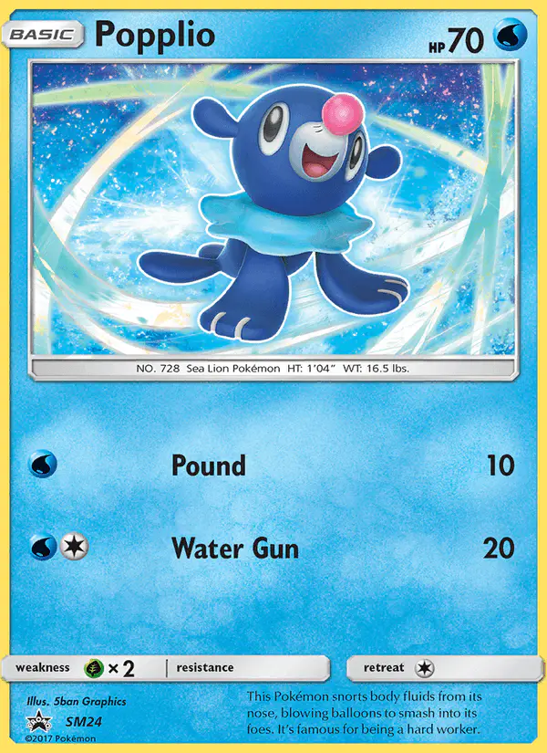 Carta Popplio SM24 de SM Black Star Promos