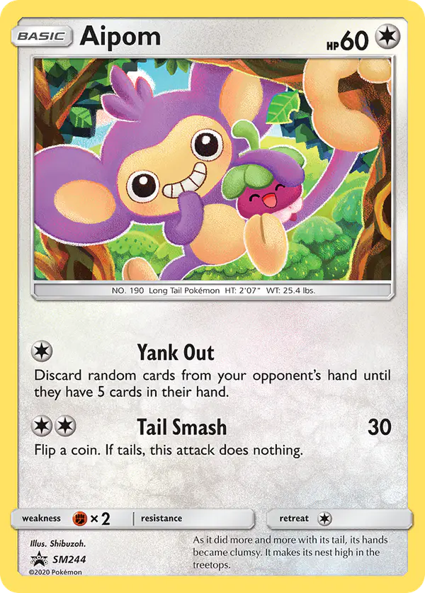 Carta Aipom SM244 de SM Black Star Promos