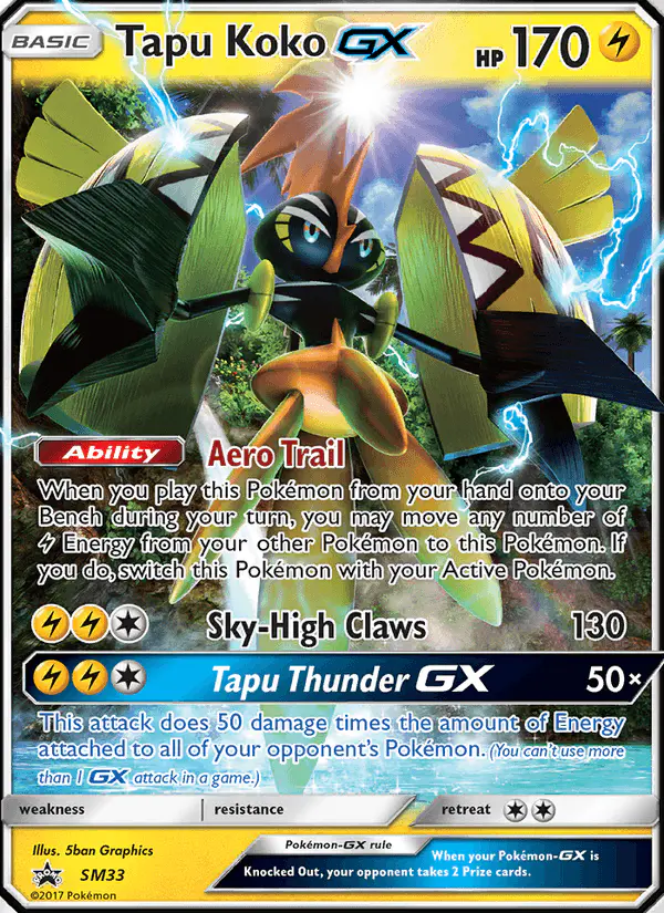 Carta Tapu Koko GX SM33 de SM Black Star Promos