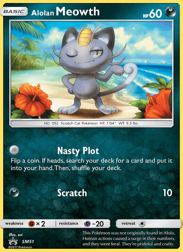 Carta Alolan Meowth SM51 de SM Black Star Promos