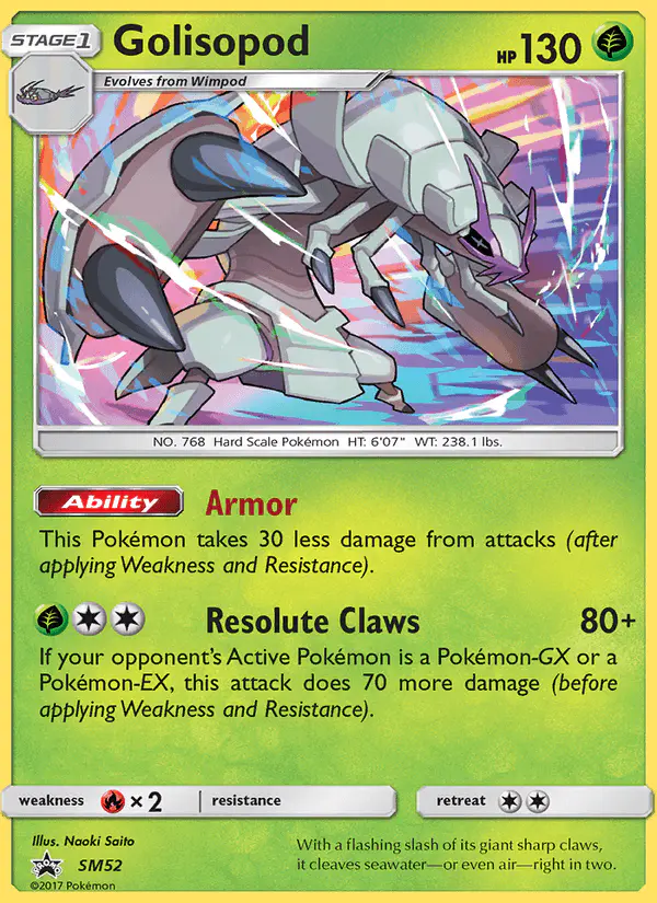 Carta Golisopod SM52 de SM Black Star Promos