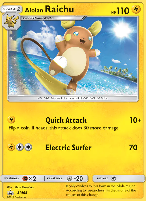 Carta Alolan Raichu SM65 de SM Black Star Promos