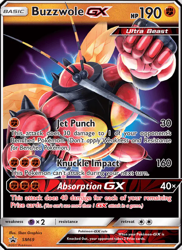 Carta Buzzwole GX SM69 de SM Black Star Promos