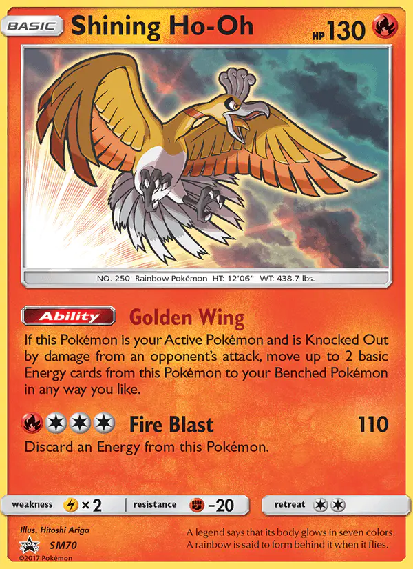 Carta Shining Ho-Oh SM70 de SM Black Star Promos