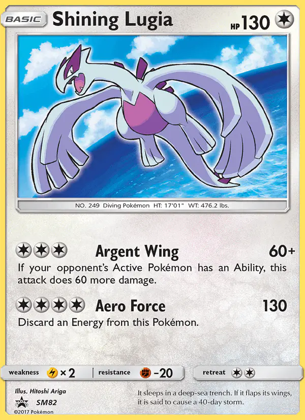 Carta Shining Lugia SM82 de SM Black Star Promos