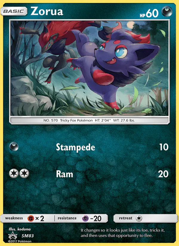 Carta Zorua SM83 de SM Black Star Promos