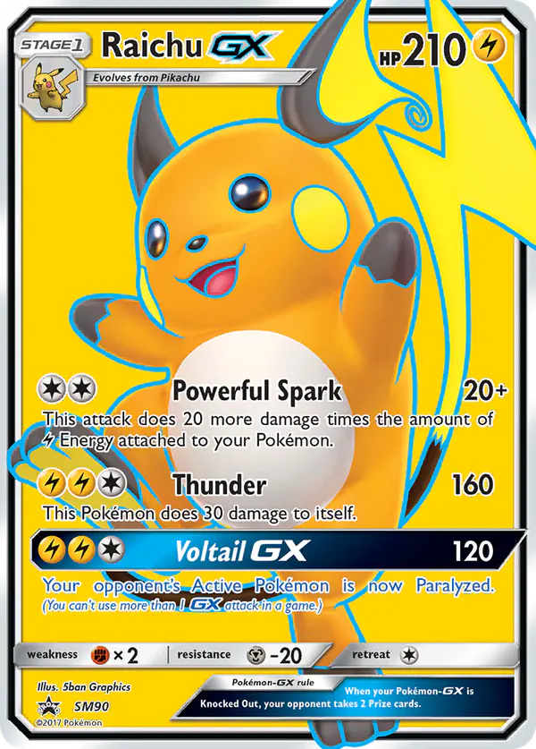 Carta Raichu GX SM90 de SM Black Star Promos