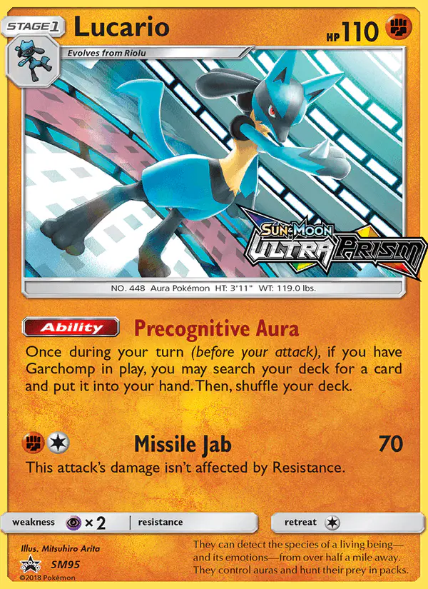 Carta Lucario SM95 de SM Black Star Promos