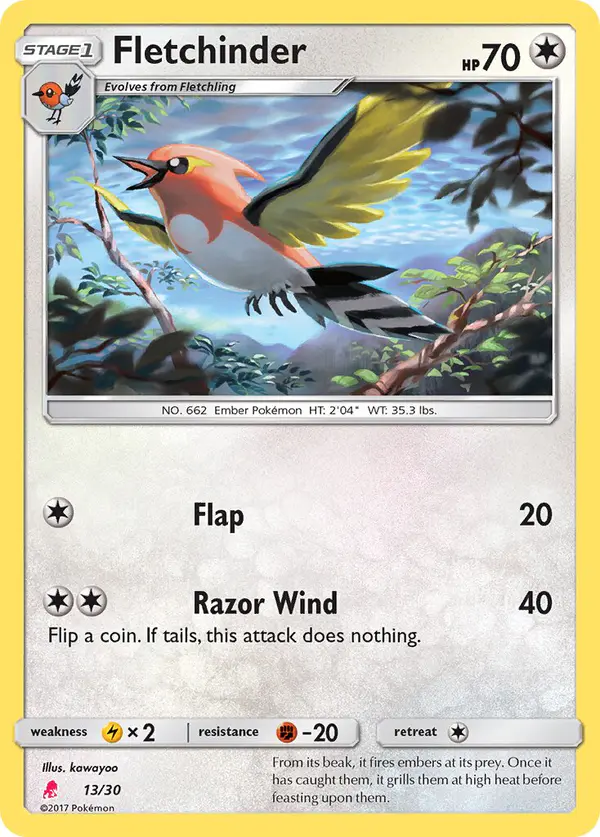 Carta Fletchinder 13/30 de SM trainer Kit (Lycanroc)