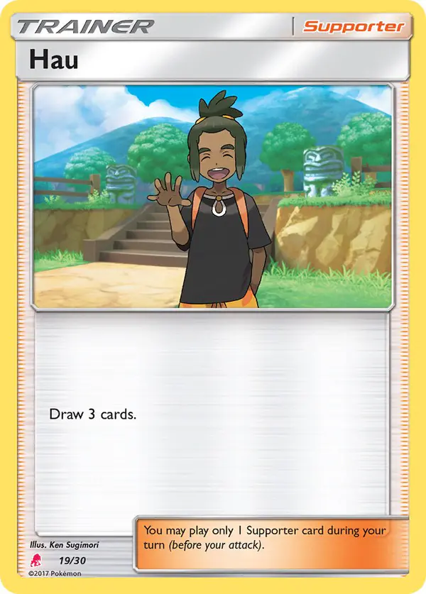 Carta Hau 19/30 de SM trainer Kit (Lycanroc)