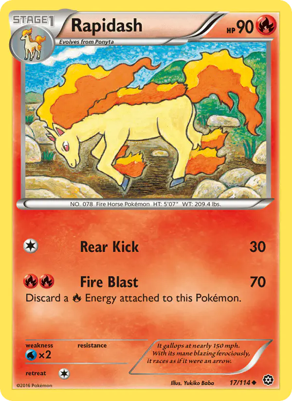 Carta Rapidash 17/114 de Steam Siege