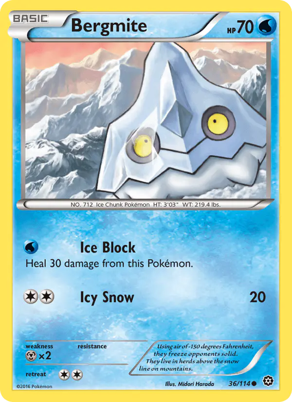 Carta Bergmite 36/114 de Steam Siege