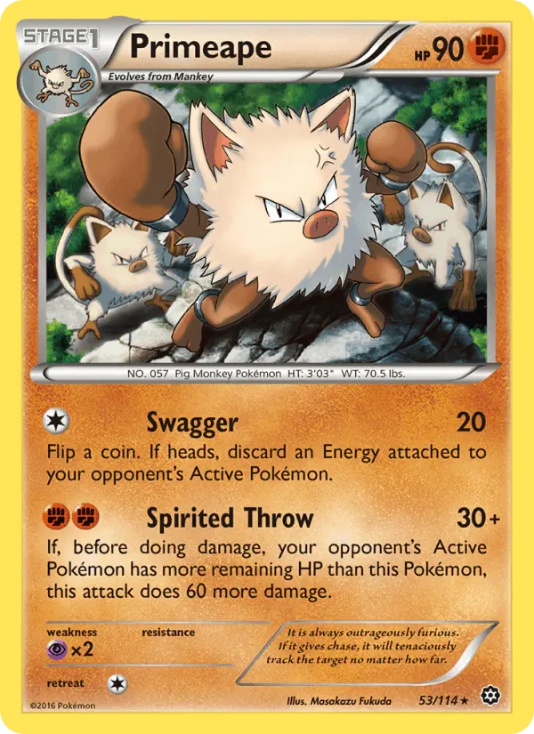 Carta Primeape 53/114 de Steam Siege