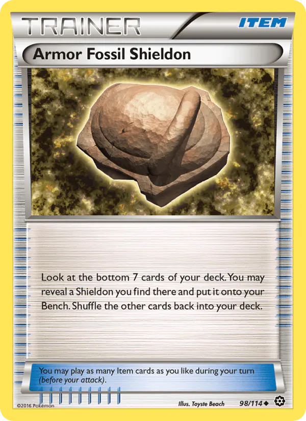 Carta Armor Fossil Shieldon 98/114 de Steam Siege