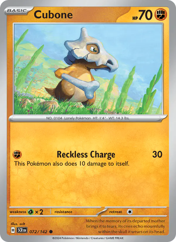 Carta Cubone 072/142 de Stellar Crown