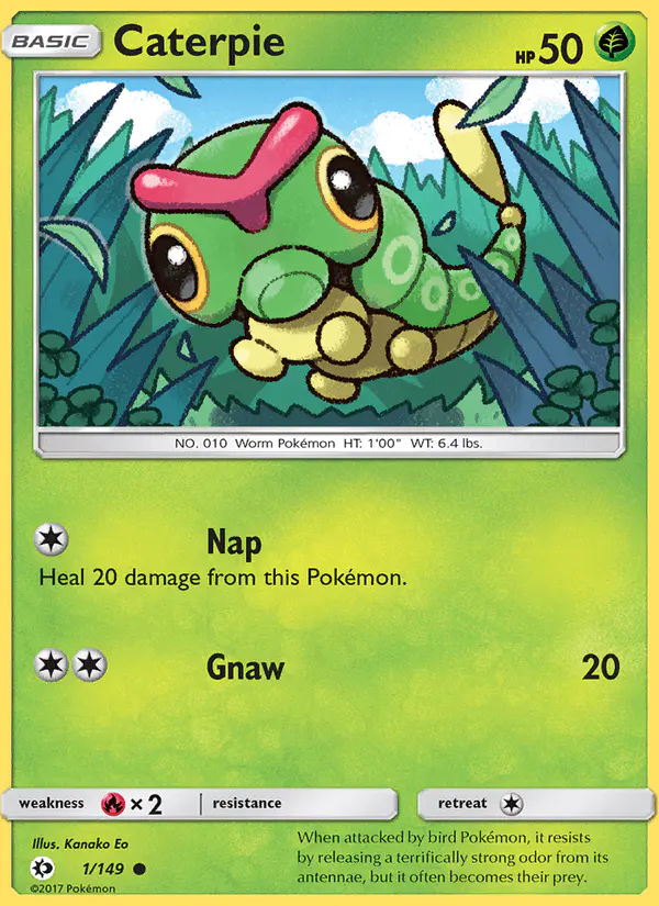 Carta Caterpie 1/149 de Sun & Moon