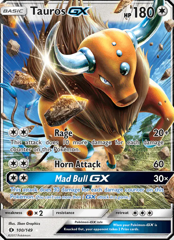Carta Tauros GX 100/149 de Sun & Moon
