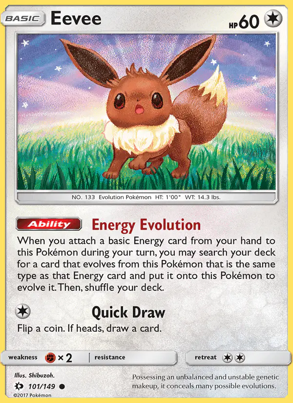 Carta Eevee 101/149 de Sun & Moon
