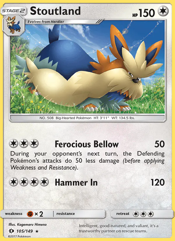 Carta Stoutland 105/149 de Sun & Moon