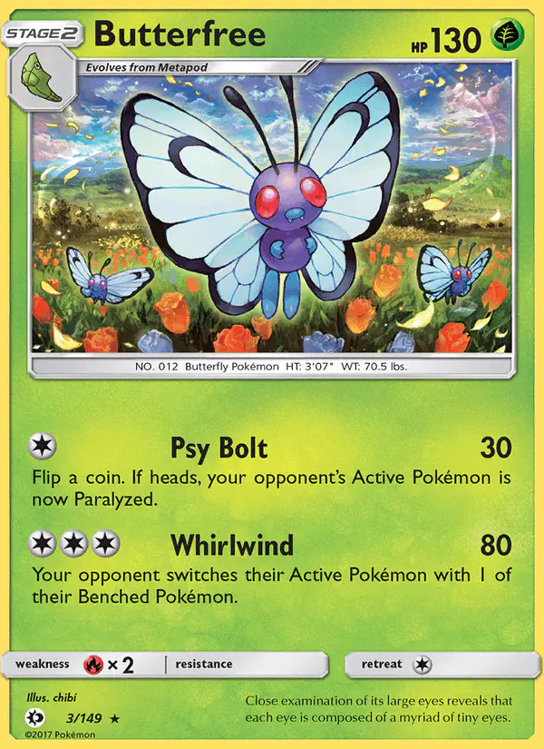 Carta Butterfree 3/149 de Sun & Moon
