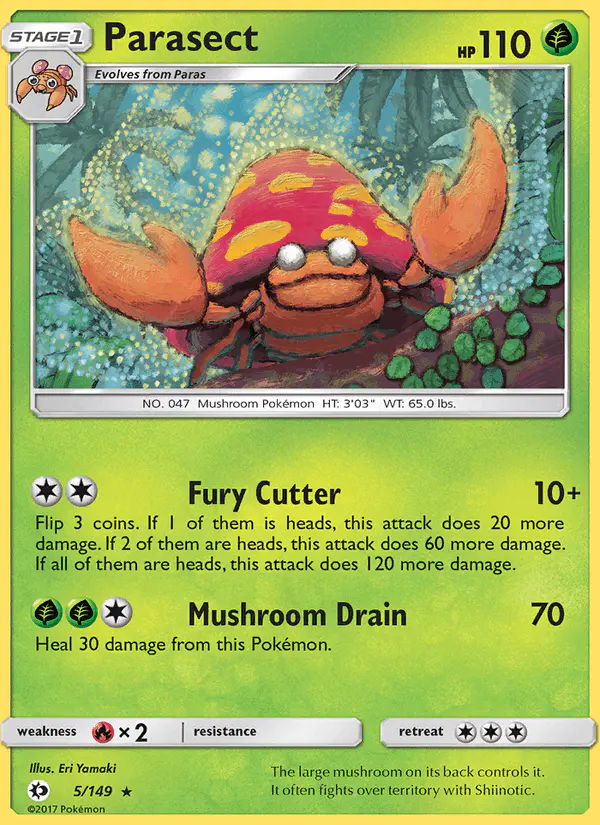 Carta Parasect 5/149 de Sun & Moon