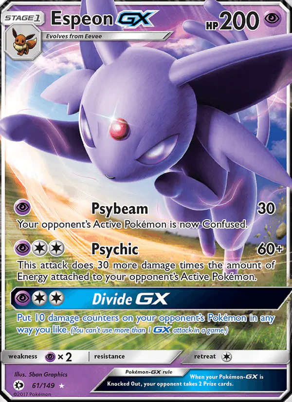 Carta Espeon GX 61/149 de Sun & Moon