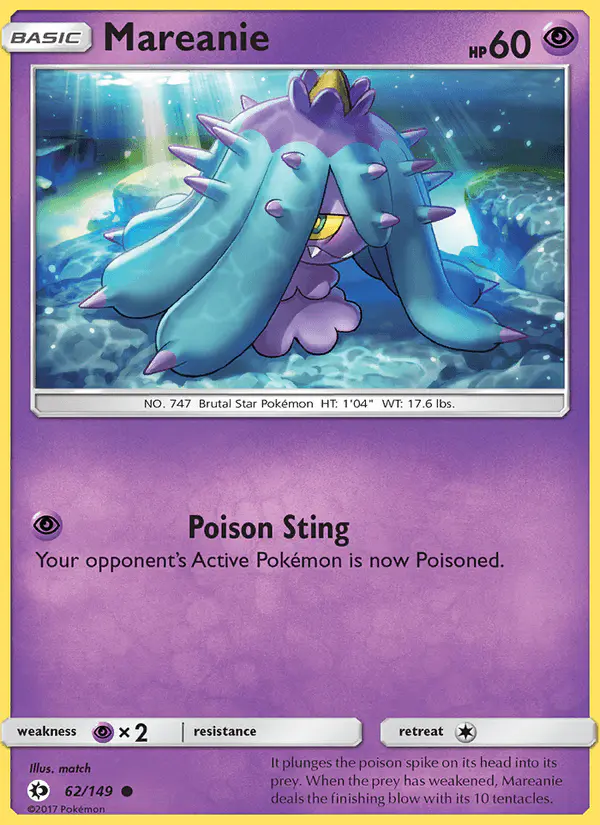 Carta Mareanie 62/149 de Sun & Moon