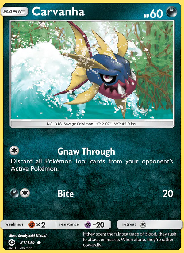 Carta Carvanha 81/149 de Sun & Moon