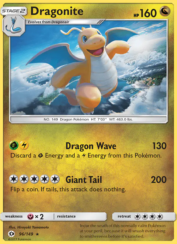 Carta Dragonite 96/149 de Sun & Moon