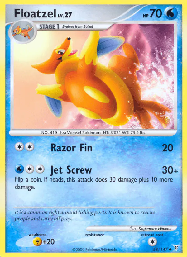 Carta Floatzel 58/147 de Supreme Victors