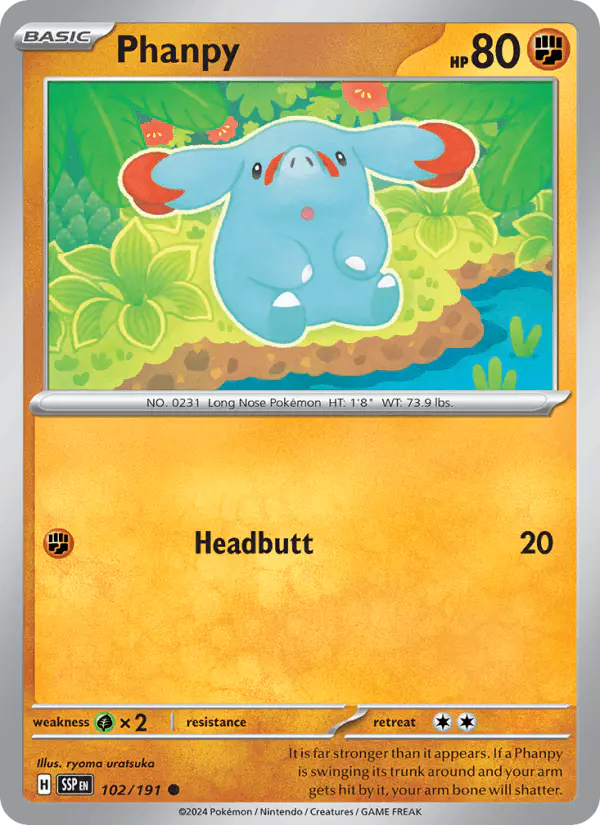 Carta Phanpy 102/191 de Surging Sparks
