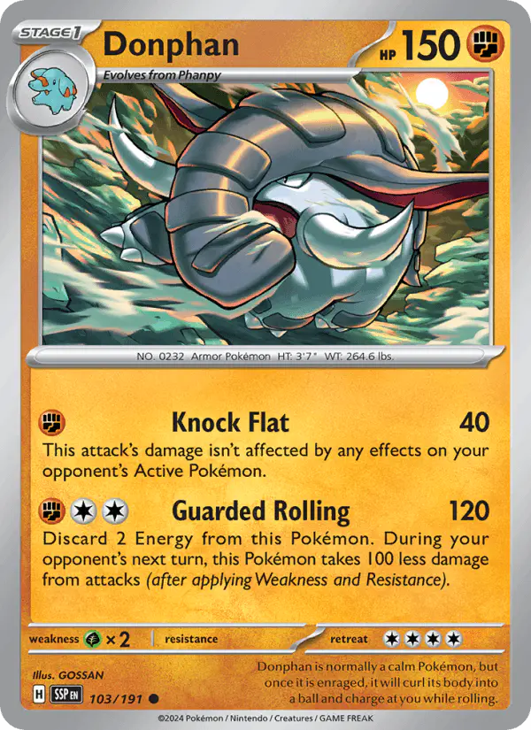 Carta Donphan 103/191 de Surging Sparks