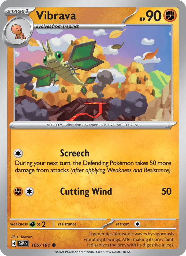 Carta Vibrava 105/191 de Surging Sparks