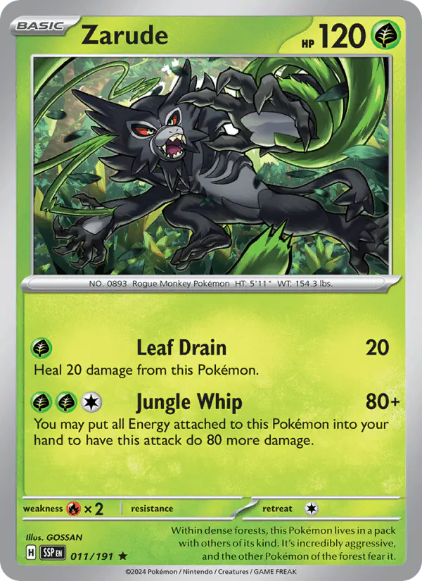 Carta Zarude 011/191 de Surging Sparks