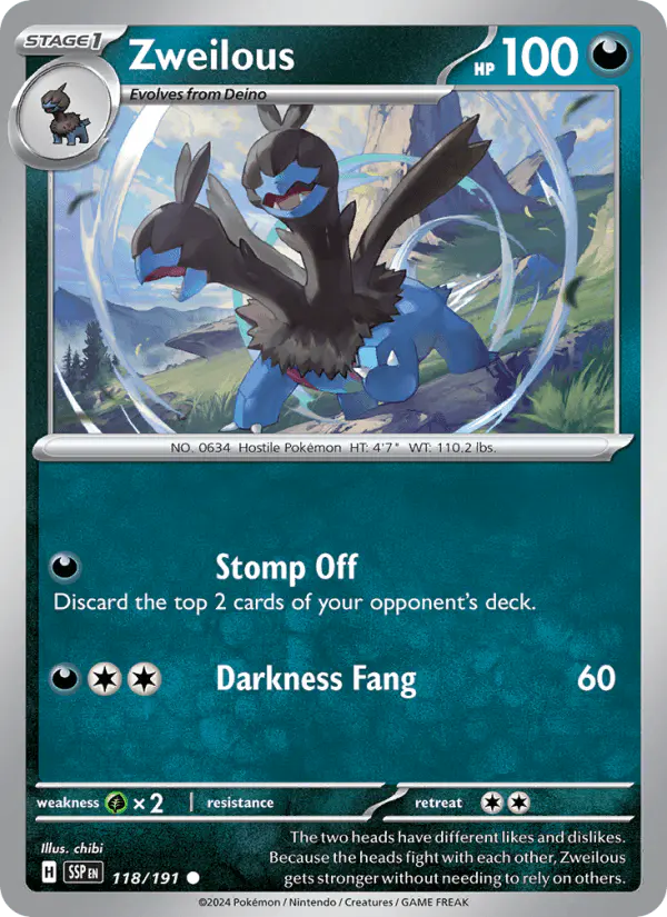 Carta Zweilous 118/191 de Surging Sparks