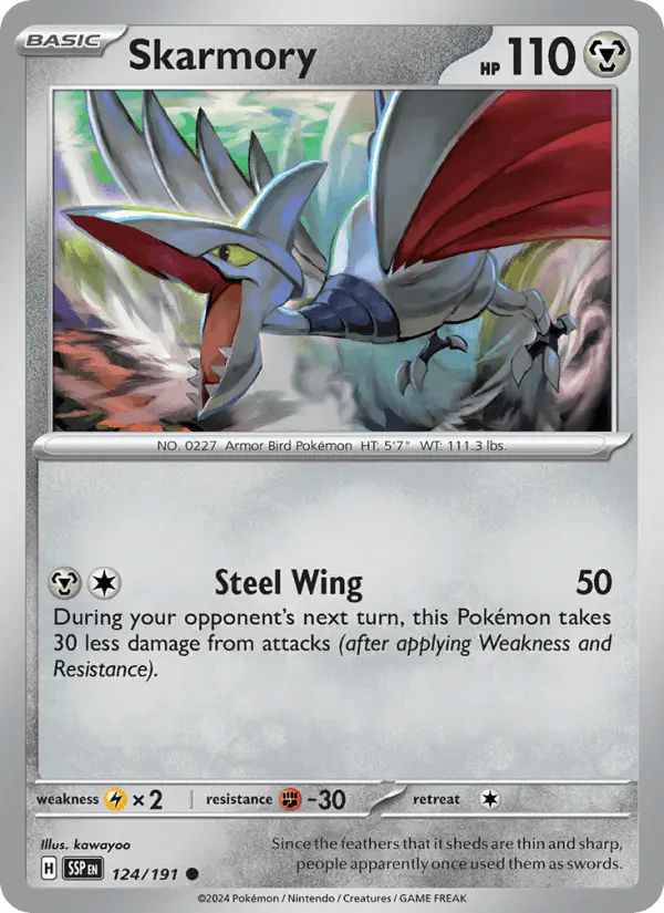 Carta Skarmory 124/191 de Surging Sparks