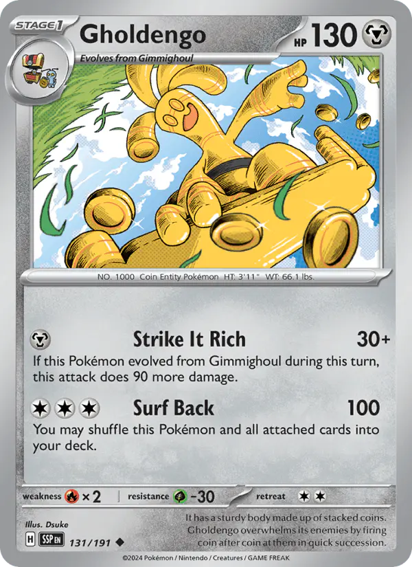 Carta Gholdengo 131/191 de Surging Sparks