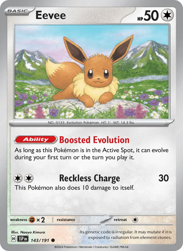 Carta Eevee 143/191 de Surging Sparks