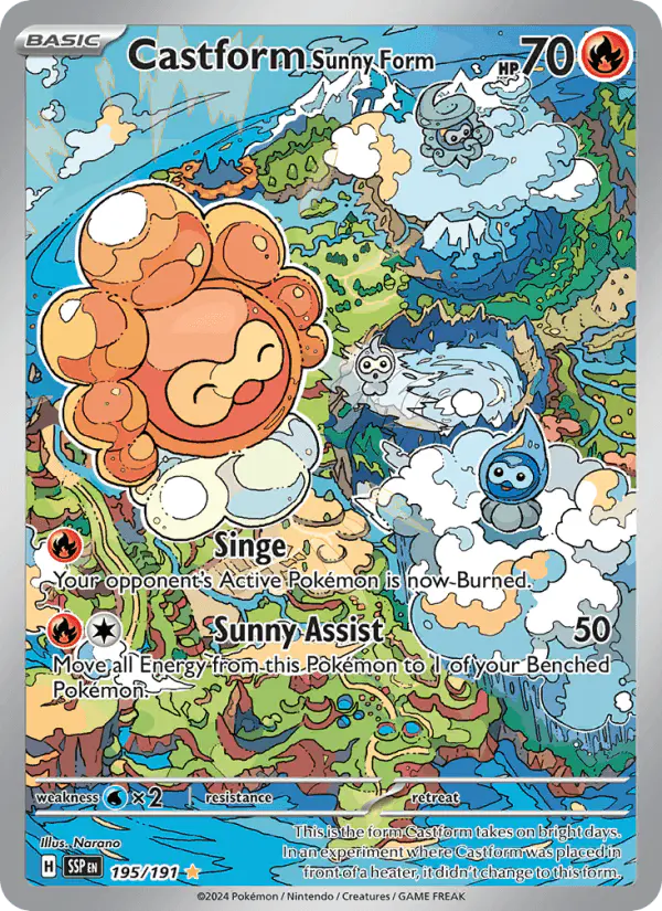 Carta Castform Sunny Form 195/191 de Surging Sparks