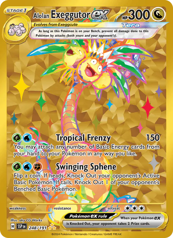 Carta Alolan Exeggutor ex 248/191 de Surging Sparks