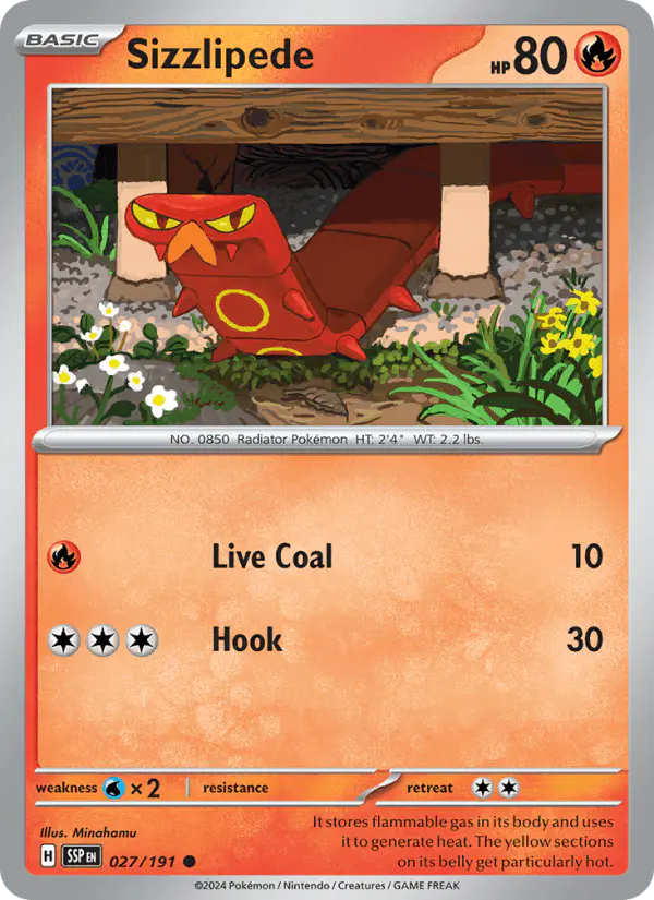 Carta Sizzlipede 027/191 de Surging Sparks