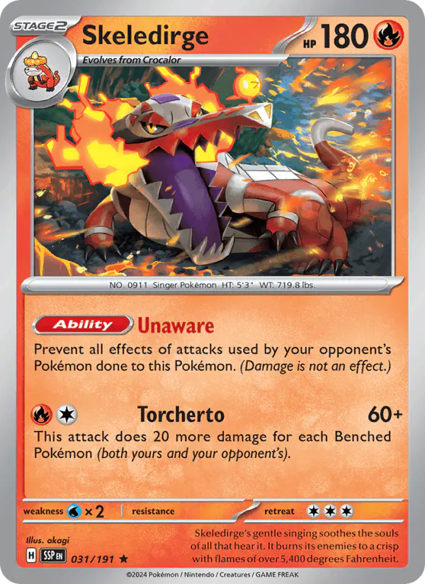 Carta Skeledirge 031/191 de Surging Sparks