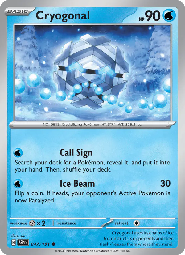 Carta Cryogonal 047/191 de Surging Sparks