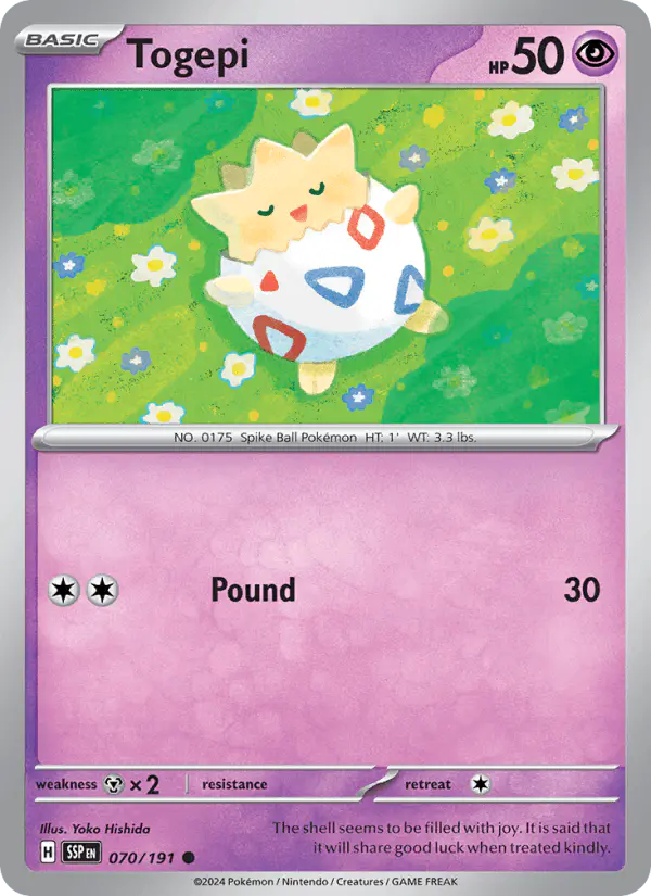 Carta Togepi 070/191 de Surging Sparks