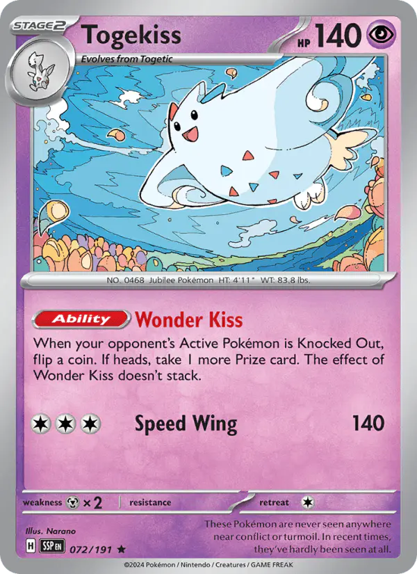 Carta Togekiss 072/191 de Surging Sparks