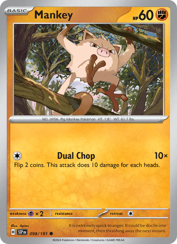 Carta Mankey 098/191 de Surging Sparks