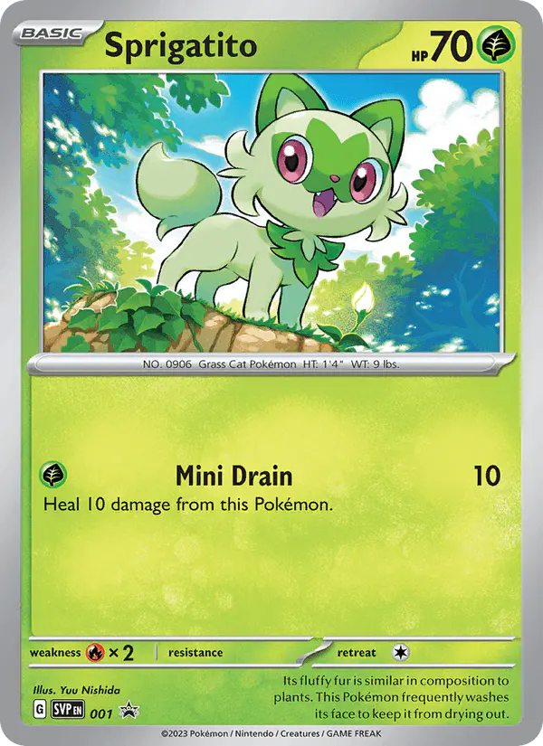 Carta Sprigatito #1 de SVP Black Star Promos