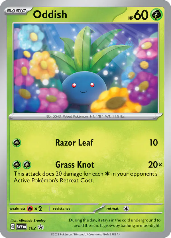 Carta Oddish #102 de SVP Black Star Promos